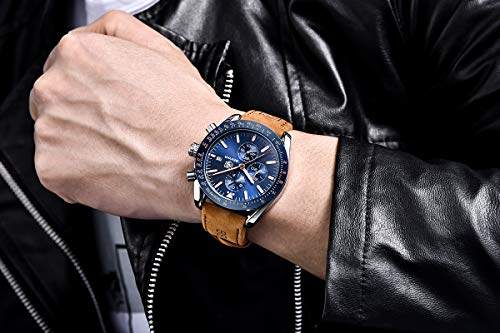 BENYAR Watches for Men Chronograph Analogue Quartz Movement Wrist Watch Fashion Business Sports Watch 30M Waterproof Scratchproof Stylish Elegant Gifts for Men