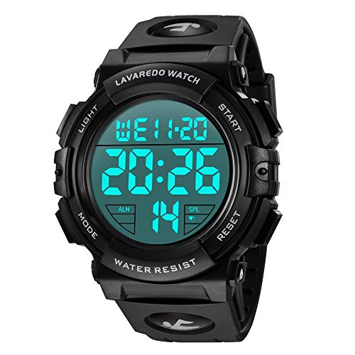 A ALPS Mens Digital Watch - Sports Military Watches 50M Waterproof Outdoor Chronograph Military Wrist Watches for Men with LED Back Light/Alarm/Date/Shockproof