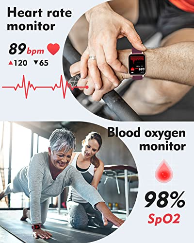 Cloudpoem Smart Watch 1.69 inch Touch Screen Smart Watches for Women Men IP68 Waterproof Fitness Tracker Pedometer Watch with Heart Rate Monitor SpO2 Sleep Tracker 24 Training Modes for Android iOS