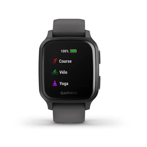 Garmin Venu Sq GPS Smartwatch with All-day Health Monitoring and Fitness Features, Built-in Sports Apps and More, Shadow Grey with Slate Bezel
