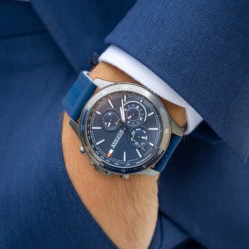 Tommy Hilfiger Analogue Multifunction Quartz Watch for Men with Navy Blue Silicone Bracelet - 1791721