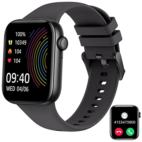 AcclaFit Smart Watch for Men Women (Answer/Dial Call), 1.95" Large Screen Fitness Watch with Heart Rate and Blood Pressure Monitors, Waterproof Activity Tracker with Pedometer for Android iOS