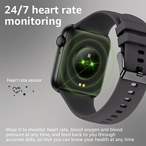 AcclaFit Smart Watch for Men Women (Answer/Dial Call), 1.95" Large Screen Fitness Watch with Heart Rate and Blood Pressure Monitors, Waterproof Activity Tracker with Pedometer for Android iOS