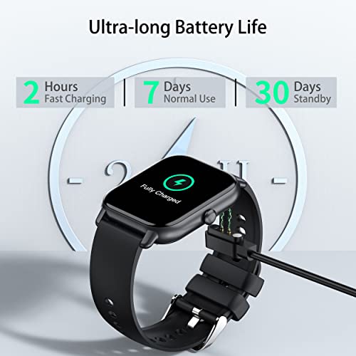 Smart Watch for Men Answer/Make Call, 1.85'' Screen Fitness Watch with Heart Rate, Sleep Monitor, IP68 Waterproof Blood Oxygen Sports Smartwatch, Fitness Activity Tracker Step Counter for Android IOS