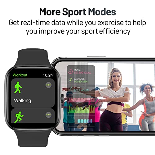 ASWEE Smart Watch, Fitness Tracker with 24/7 Blood Pressure and Heart Rate Monitors, Fitness Watch with IP68 Waterproof, 1.69" HD Large Screen Smartwatch Compatible with IOS Android