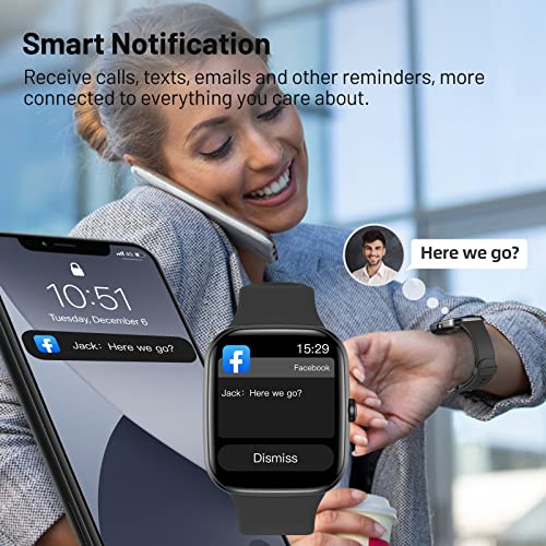 ASWEE Smart Watch, Fitness Tracker with 24/7 Blood Pressure and Heart Rate Monitors, Fitness Watch with IP68 Waterproof, 1.69" HD Large Screen Smartwatch Compatible with IOS Android