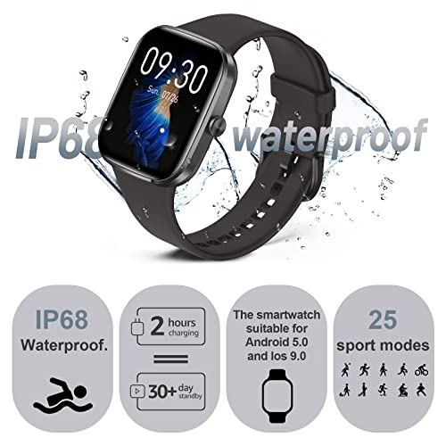 ASWEE Smart Watch, Fitness Tracker with 24/7 Blood Pressure and Heart Rate Monitors, Fitness Watch with IP68 Waterproof, 1.69" HD Large Screen Smartwatch Compatible with IOS Android