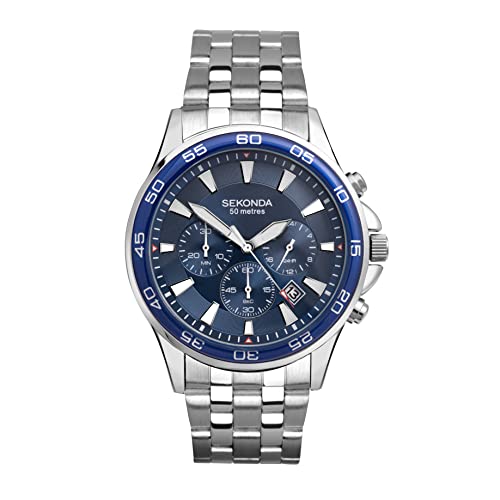 Sekonda Men's Quartz Watch with Chronograph Display and Stainless Steel Bracelet
