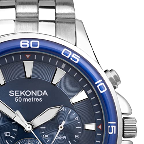 Sekonda Men's Quartz Watch with Chronograph Display and Stainless Steel Bracelet