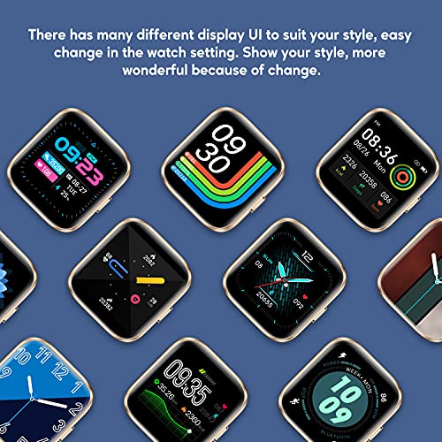 AcclaFit Smart Watch Fitness Tracker with 24/7 Heart Rate, Blood Oxygen Blood Pressure and Sleep Monitor, Full Touch 5 ATM Waterproof Smartwatch, Step Counter Watch for Women Men Kids