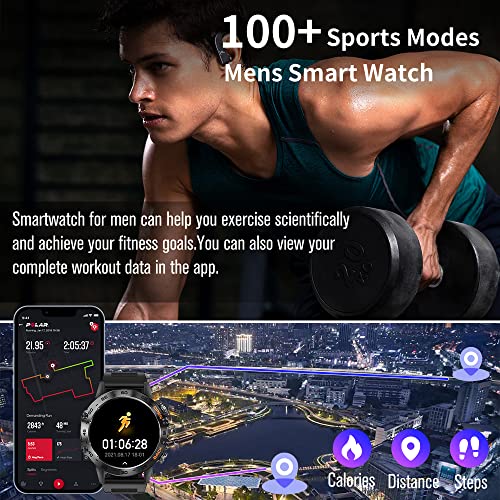 LEMFO Smart Watch, Smart Watch for Men Answer/Make Call, 1.39" Touch Screen Fitness Watch 100+ Sports Modes 400mAh Smartwatch Heart Rate Blood Oxygen Sleep Monitor Step Counter for Android iOS Phones