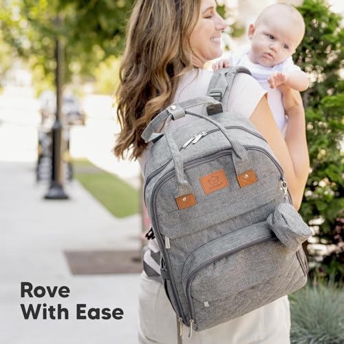 KeaBabies Backpack Diaper Bag - Classic Gray