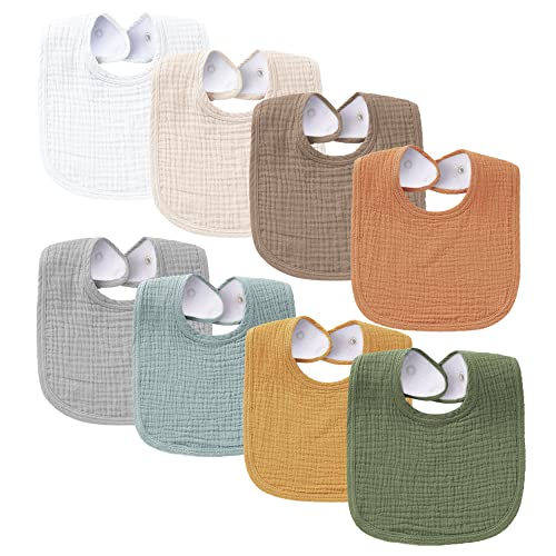 8-Pack Muslin Baby Bandana Bibs