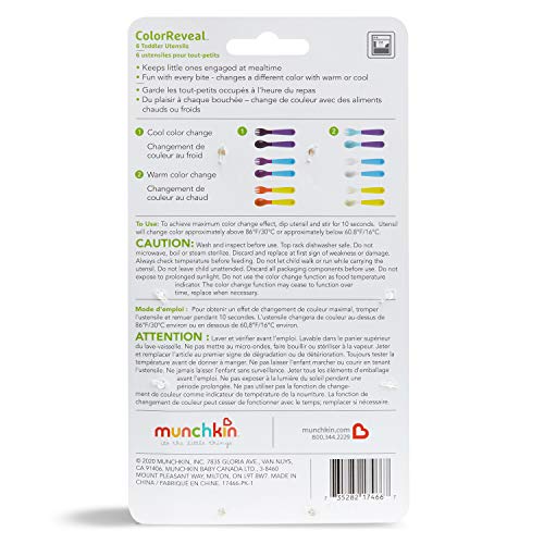 Munchkin ColorReveal Color Changing Toddler Forks & Spoons, 6 Pack 