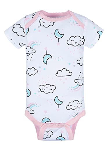 Cloudy Short-Sleeve Onesies Set for Baby Girls