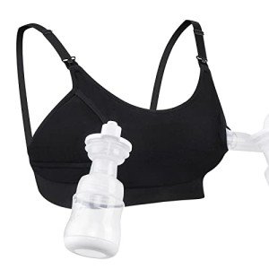 Momcozy Adjustable Hands-Free Pumping Bra, Black