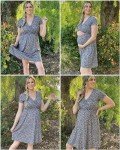 Maternity Floral Midi Dress with Pockets