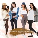 4 Pack Maternity Leggings with Pockets - Soft & Cozy