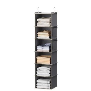 YOUDENOVA 6-Shelf Hanging Closet Organizer - Grey