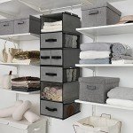 6 Shelf Hanging Closet Organizer with Drawers - Grey