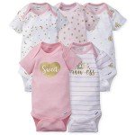 Gerber Baby Girls 5-Pack Princess Onesies 0-3 Months