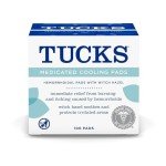 TUCKS Medicated Cooling Pads with Witch Hazel, 100 Count