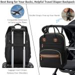 Waterproof Diaper Backpack Tote with Insulated Pockets