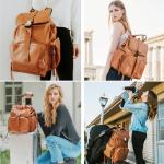 Leather Diaper Bag Backpack for Moms