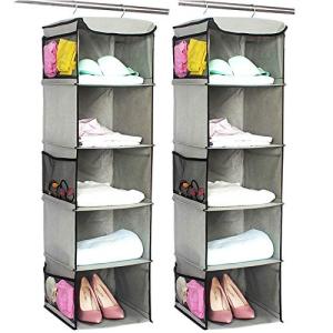 BrilliantJo 5-Shelf Hanging Closet Organizer - 2 Pack