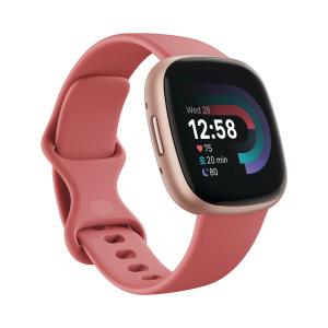 Fitbit Versa 4 Smartwatch, Pink Sand/Copper Rose
