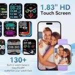 Smart Watch with Alexa, 1.83" Touchscreen, Fitness Tracker