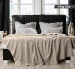 Utopia Bedding Khaki 100% Cotton Blanket [King Size - 90x108 Inch] 350GSM Lightweight, Soft and Breathable Thermal Blanket for All Seasons