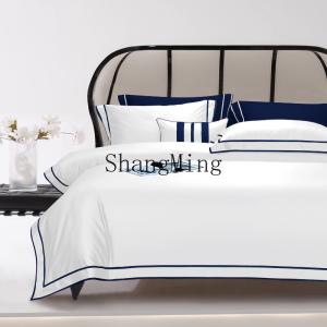 ZYY household long-staple cotton quilt cover light luxury pure cotton bed sheet bedding four-piece set