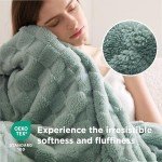 Bedsure Sage Green Fleece Blanket for Couch - Checkered Throw Blanket for Women, Cute Soft Cozy Throw for Girls, 50x60 Inches