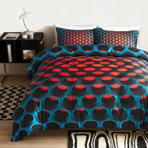 zzshieldzz Queen Size Comforter Set, Soft Bedding Set for All Seasons, 5 Pieces Lightweight 3D Geometric Bed in a Bag, 1 Comforter, 1 Flat Sheet, 1 Fitted Sheet & 2 Pillowcases