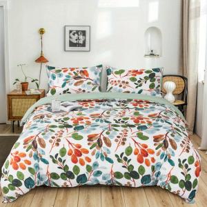 3pcs Duvet Covers  Size  Green Palm Leaf Fern Plant   Hawaiian Plant  Farmhouse Botanical Bedding Set Soft pillowcases*2