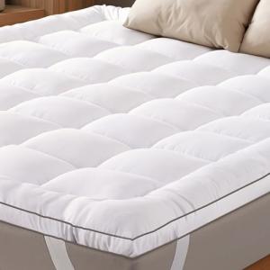 Ultra Soft Full Size Mattress Topper - Cloud-Like Mattress Pad for Back Pain Relief - Breathable Cooling Material for Hot Sleepers