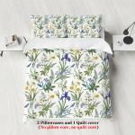 3pcs plants pattern printed bedding set,soft and comfortable, 1*duvet cover+2*pillowcase, suitable for women and adult's bedroom