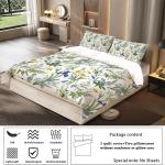 3pcs plants pattern printed bedding set,soft and comfortable, 1*duvet cover+2*pillowcase, suitable for women and adult's bedroom