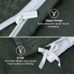 Bedsure Luxury Waffle Duvet Cover Queen Size - Textured Duvet Cover Set, Soft, Breathable Bedding Set (90"x90") with 2 Pillow Shams for All Season, Forest Green, Comforter Not Included