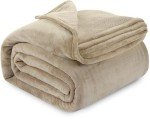 Utopia Bedding Camel Fleece Blanket Queen Size Lightweight Fuzzy Soft Anti-Static Microfiber Bed Blanket (90x90 Inch)