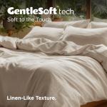 Bedsure 100% Washed Cotton Duvet Cover King Size - Oatmeal Minimalist Cotton Duvet Cover Linen Like for All Seasons - GentleSoft™ Plain Simple Bedding (Oatmeal, King, 104"x90")