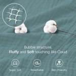 Cosy Family 4 Layer Muslin Bed Blanket - Breathable and Lightweight Gauze Boho Blanket for Spring, Soft 100% Cotton Muslin Blanket, Green, 55x80 Inches