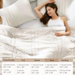 Comfort Spaces Cream King Size Duvet Cover Set - 3 Pieces Pintuck Pleated Duvet Cover, All Season Lightweight, Extra Softness Pre-Washed Microfiber King Bedding Cover Shams