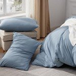 Bedsure 100% Jersey Knit Cotton Duvet Cover King Size - Ultra Soft T-Shirt Cotton Bedding Set, Includes 1 Duvet Cover 104x90 Inches with Zipper Closure & 2 Pillowcases (Mineral Blue)