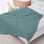 Cosy Family 4 Layer Muslin Bed Blanket - Breathable and Lightweight Gauze Boho Blanket for Spring, Soft 100% Cotton Muslin Blanket, Green, 55x80 Inches