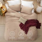 Bedsure King Comforter Set with Throw Blanket - 5 Pieces Boho Bedding, Down Alternative Bed in a Bag，Warm Taupe Bed Set with Comforter, Pillow Shams, Throw Pillow, Chenille Blanket