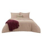 Bedsure King Comforter Set with Throw Blanket - 5 Pieces Boho Bedding, Down Alternative Bed in a Bag，Warm Taupe Bed Set with Comforter, Pillow Shams, Throw Pillow, Chenille Blanket