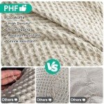 PHF Waffle Weave Duvet Cover Set King Size, 3 Piece Ultra Soft Breathable Durable Comforter Cover for All Season, Waffle Textured Duvet Set with 2 Pillow Shams Bedding Collection, 104"x90", Linen