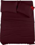 Utopia Bedding Queen Sheet Set – 4 Piece Bed Sheets for Queen Size Bed, Soft and Breathable Microfiber, Includes 1 Fitted Sheet, 1 Flat Sheet and 2 Pillowcases (Burgundy)
